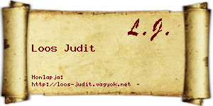 Loos Judit névjegykártya